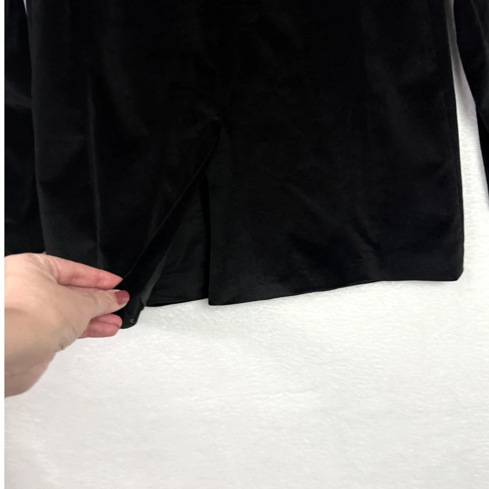 Madewell Black Velvet Single Button Blazer Jacket Womens Size‎ 2